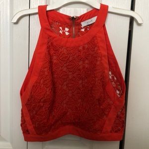 Lush coral crop top